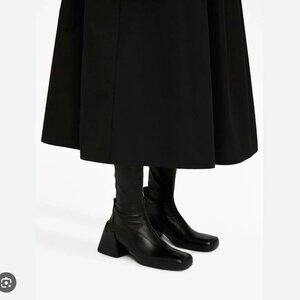 Jil Sander Napa Leather Block Heel Boots